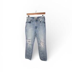 Madewell Perfect Vintage Light Wash Distressed Mid Rise Jeans Size 27
